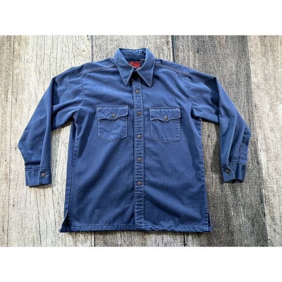 Kings Road Other - Vintage Kings Road Trim Regular Western Leisure Rockabilly Mens Shirt Large